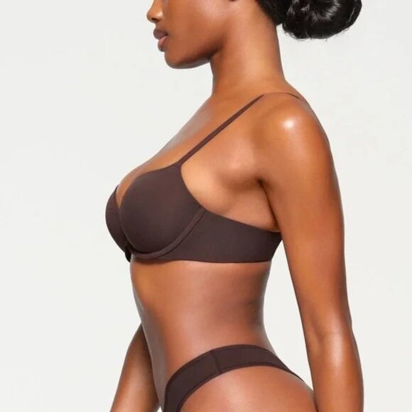 NWT SKIMS FITS EVERYBODY PUSH-UP DEMI BRA ESPRESSO SZ 34DDDD - Picture 3 of 3